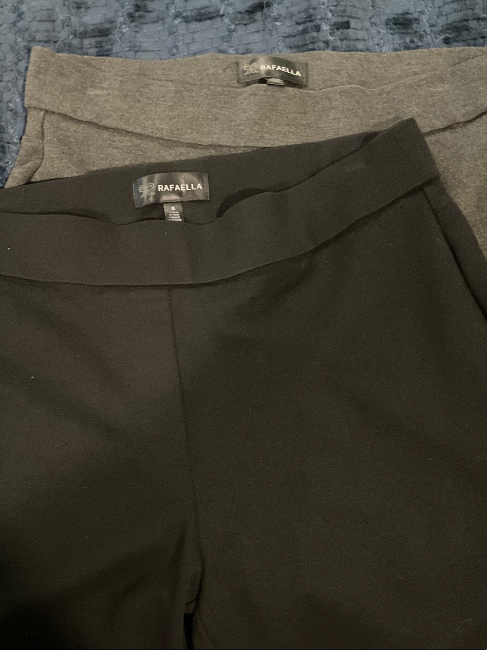 Rafaella Stretch Pull-On Pants 2 pack in Black and Gray